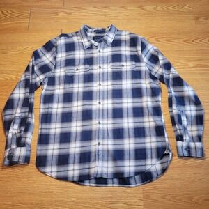 Lucky Brand x Pendleton Mens Button Up Flannel Shirt Size XL Plaid Navy/Cream